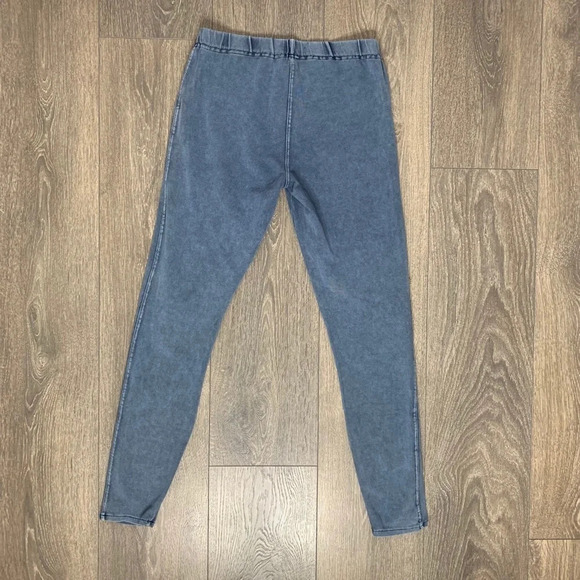 Aritzia Wilfred Leggings 2000s Y2K Blue Acid Wash skinny ankle leg Size Small - Picture 12 of 16